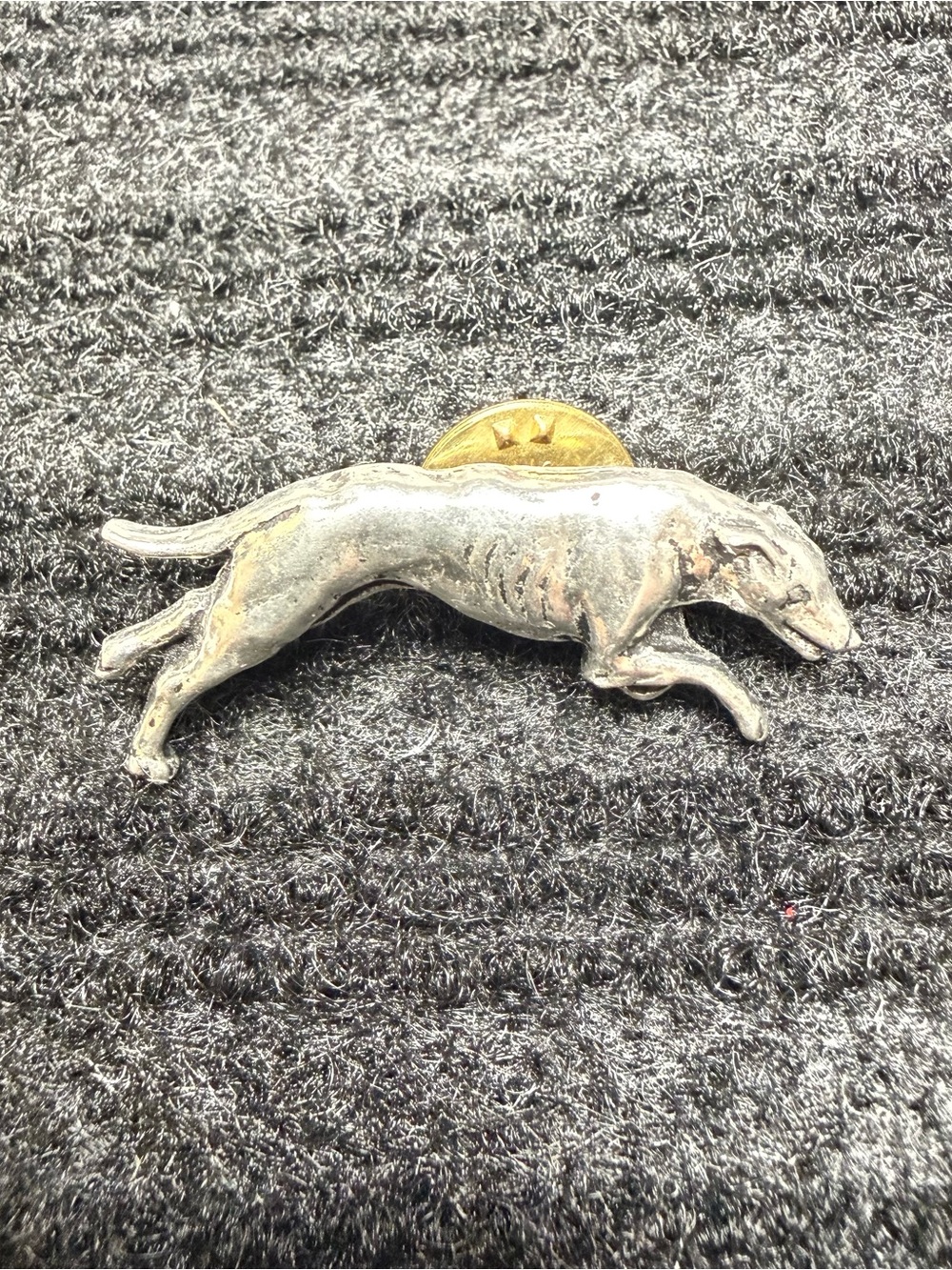 Silver Greyhound Brooch Pin - Vintage Silver Dog Lapel Jewelry